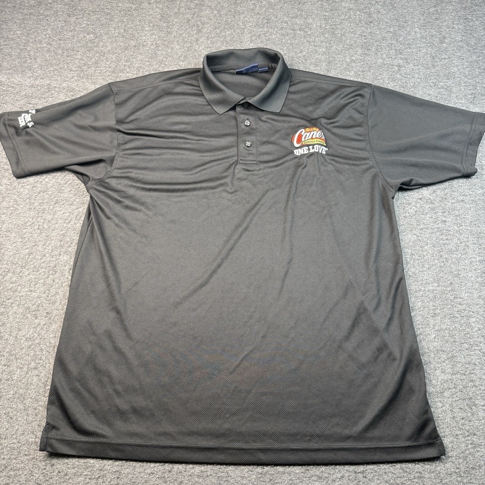 Raising Cane Polo Shirt Mens XL Black Fry Cook‎ Cashier Uniform Work Employee